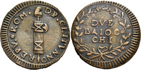 UMBRIA. Spoleto.  

Repubblica Romana, 15 febbraio 1798 – 29 settembre 1799. Dipartimento del Clitumno. Da 2 baiocchi (1798), Cu. 14,27 g. REPV• * ROM...