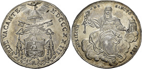 LAZIO. Stato Pontificio Roma.  

Scudo romano 1823, AR. Pagani 123. Davenport 184. MIR 3067/1.
Moltro raro. Debolezza di conio al dr., altrimenti migl...