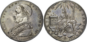 LAZIO. Stato Pontificio Roma.  

Scudo anno III/1826, AR. Pagani 132a. Davenport 186 var. MIR 3075/1.
Molto raro. Fdc

NGC MS62 6638156-007