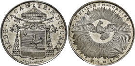 LAZIO. Stato Pontificio Roma.  

Scudo 1830, AR. Pagani 152. Davenport 190. MIR 3090/1.
Raro. Insignificante abrasione sul ciglio del dr., altrimenti ...