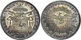 LAZIO. Stato Pontificio Roma.  

Testone da 30 baiocchi 1830, AR. Pagani 153. MIR 3091/1.
Magnifica patina iridescente, migliore di Spl