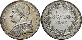 LAZIO. Stato Pontificio Roma.  

Scudo romano (riformato) anno XV/1845, AR. Pagani 213. Davenport 194. MIR 3104/16.
Spl

Il 10 gennaio 1835 venne...
