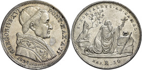 LAZIO. Stato Pontificio Roma.  

Mezzo scudo anno IV/1834, AR. Pagani 217. MIR 3094/4.
Spl