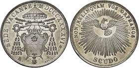 LAZIO. Stato Pontificio Roma.  

Scudo 1846, AR. Pagani 302. Davenport 193. MIR 3114.
Fdc

NGC MS64 6638156-011