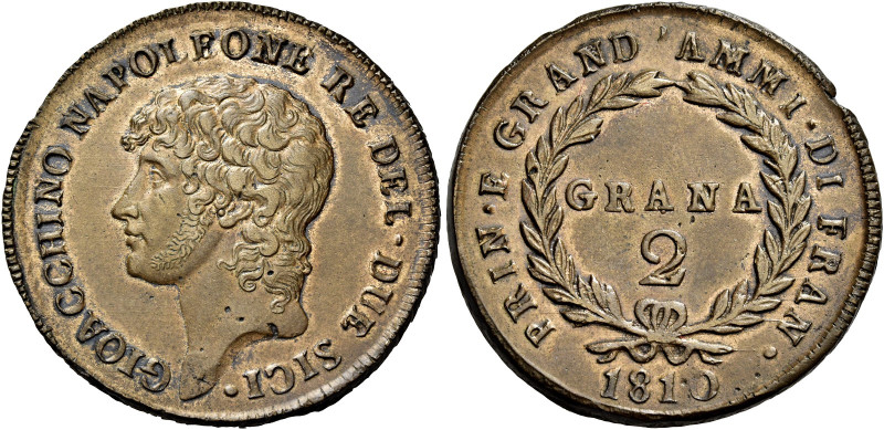 CAMPANIA. Napoli.  

Da 2 grana 1810, Cu. Pagani 52c. Pannuti-Riccio 7. MIR 437....
