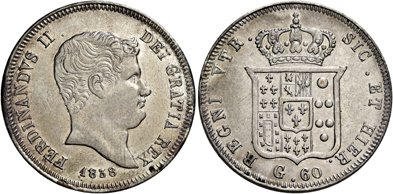 CAMPANIA. Napoli.  

Da 60 grana 1838, AR. Pagani 234. Pannuti-Riccio 96. MIR 50...