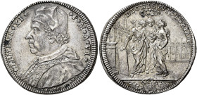 Roma.  

Testone anno VI, AR 9,13 g. *CLEMENS*XI* – *PONT*M*A*VI* Busto a s. con camauro, mozzetta e stola; sotto, nel giro, ·E·HAMERANVS· (Ermenegild...