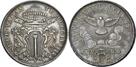 Roma.  

Sede Vacante (Camerlengo card. Girolamo Colonna), 1758. Scudo 1758, AR 26,40 g. SEDE VACAN – TE MDCCLVIII Stemma sormontato da padiglione e c...