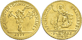 Roma.  

Mezza doppia 1777, AV 2,70 g. Pianta di giglio. Rv. S. Pietro sulle nubi; all’esergo, valore e armetta Albani. Muntoni 13a. Berman 2956. MIR ...