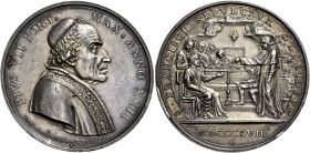 Roma.  

Medaglia anno XXII/1821, AR 30,75 g. - Ø 42 mm. Per il riconoscimento del corpo di San Francesco d’Assisi (Opus: Tommaso Mercandetti). PIVS...