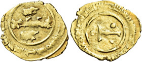 Sicilia.  

Ruggero I gran conte, 1085-1101. Tarì, Palermo o Messina, AV 1,23 g. Legenda cufica; nel campo, T accostata da globetti entro cerchio line...