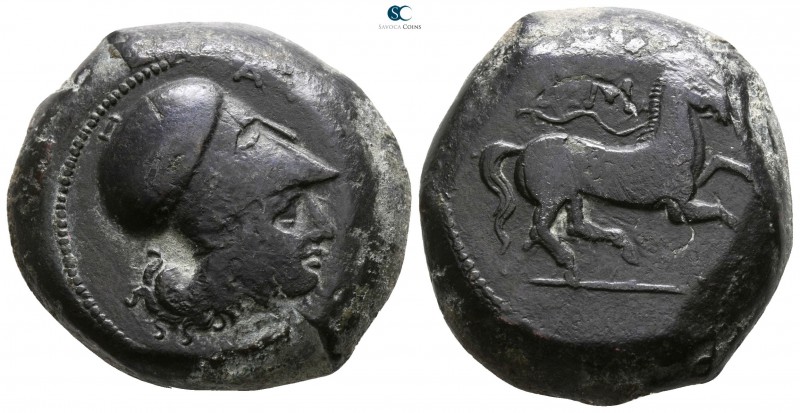 Sicily. Aitna 354-344 BC. 
Tetras Æ

23mm., 19,87g.

AITNAΙΩΝ, head of Athe...