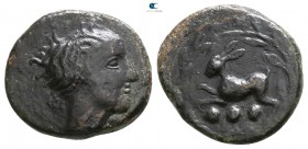 Sicily. Messana 450-400 BC. Tetras Æ