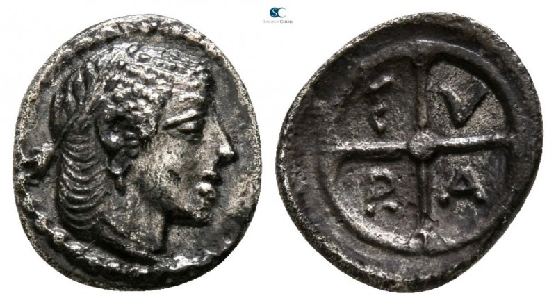 Sicily. Syracuse. Deinomenid Tyranny 485-466 BC. 
Litra AR

9mm., 0,54g.

L...