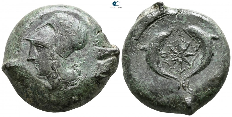 Sicily. Syracuse. Dionysios I. 405-367 BC. 
Drachm Æ

31mm., 33,99g.

ΣYPA,...