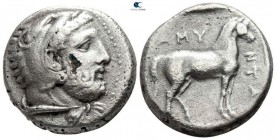 Kings of Macedon. Aigai. Amyntas III 393-369 BC. Foureé Didrachm AR