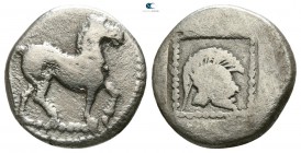 Kings of Macedon. Uncertain mint. Time of Alexander I - Perdikkas II 498-413 BC. Tetrobol AR