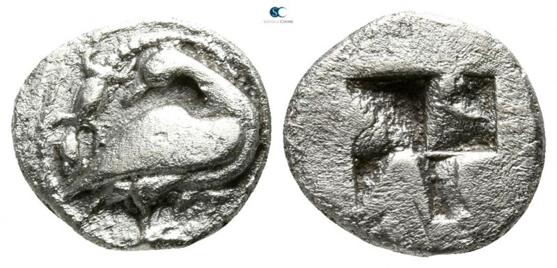 Macedon. Eion circa 460-400 BC. 
Trihemiobol AR

9mm., 0,93g.

Goose standi...