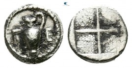 Macedon. Terone circa 424-422 BC. Hemiobol AR