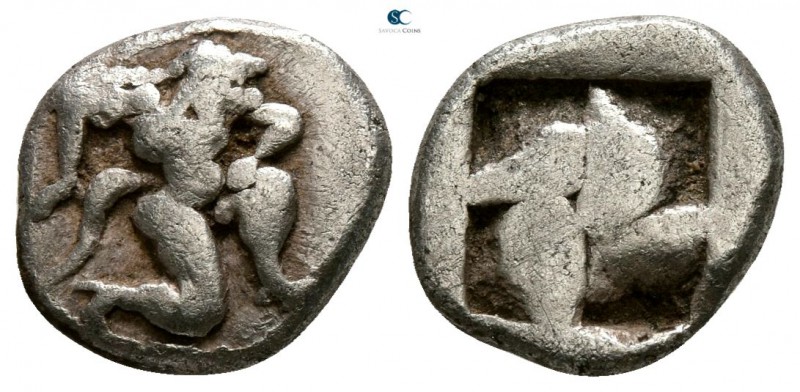 Islands off Thrace. Thasos circa 500-480 BC. 
1/8 Stater - Diobol AR

10mm., ...