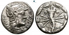 Q. Fabius Maximus. Restored issue, 82-80 BC. Rome. Denarius AR