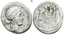 Q. Servilius Caepio (M. Junius) Brutus 54 BC. Rome. Denarius AR