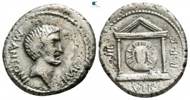 The Triumvirs. Mark Antony 42 BC. Military mint traveling with Antony in Greece. Denarius AR