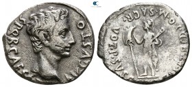 Augustus 27 BC-AD 14. Struck circa 18-17/16 BC. Colonia Patricia. Denarius AR