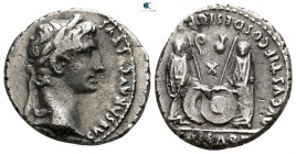 Augustus 27 BC-AD 14. Struck circa 2 BC-AD 12. Lugdunum (Lyon). Denarius AR