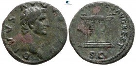 Divus Augustus AD 14. Restitution issue under Nerva. Rome. As Æ