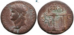 Nero AD 54-68. Struck AD 66. Lugdunum (Lyon). Sestertius Æ