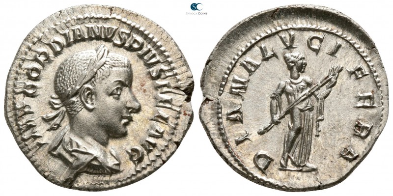 Gordian III. AD 238-244. Rome
Denarius AR

19mm., 3,22g.

IMP GORDIANVS PIV...