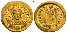 Anastasius I AD 491-518. Struck AD 492-507. Constantinople. 8th officina. Solidus AV