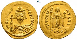 Phocas AD 602-610. Struck AD 607-610. Constantinople. 10th officina. Solidus AV