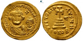 Heraclius with Heraclius Constantine AD 610-641. Constantinople. 8th officina. Solidus AV