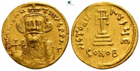 Constans II. AD 641-668. Struck AD 651/2-654. Constantinople. 5th officina. Solidus AV