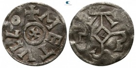 AD 864-877. As Charles II, King of West Francia, Metullo (Melle) mint. Charles le Chauve (the Bald) . Obole AR. Class 2