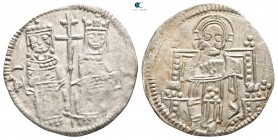 Stefan Uroš IV Dušan, with Elena AD 1331-1355. Grosh AR