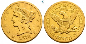 United States of America.  AD 1873. 5 Dollars AV
