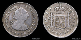 Lima. Carlos III. 1/2 Real 1788 IJ. KM74a