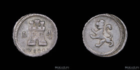Lima. Fernando VII. 1/4 Real 1820. KM108
