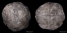 Potosi. Felipe II. 8 reales 1586-89 A. Macuquina. CJ 1.11.2