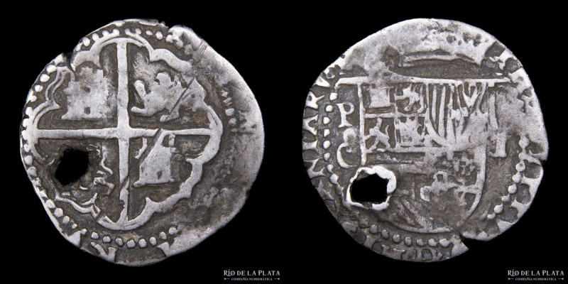 Potosí. Felipe II (1574-1598) 1 Real 1582 C (Desconocido). Macuquina. AG.930; 22...