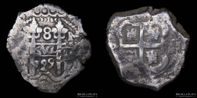 Potosi. Felipe V. 8 Reales 1729 M. Macuquina. CJ 43.2