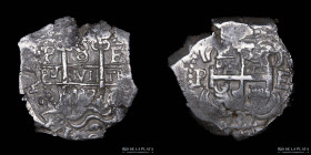 Potosi. Felipe V. 8 Reales 1737 E. Macuquina. CJ 43.10.2