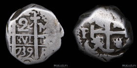 Potosi. Felipe V. 2 Reales 1739 M. Macuquina. CJ 45.12.2