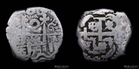 Potosi. Felipe V. 2 Reales 1744 C. Macuquina. CJ 45.17.1