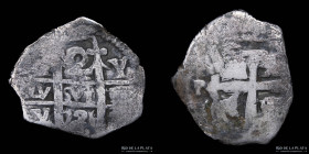 Potosi. Luis I. 2 Reales 1726 Y. Macuquina. CJ 40.2