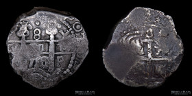 Potosi. Carlos II. 8 Reales 1710 Y. Macuquina. CJ 33.10