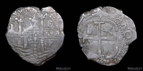 Potosi. Carlos II. 2 Reales 1667-1679 E. CJ 30